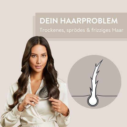 Anti-Frizz Haarbürste mit Wildschweinborsten für glattes Haar