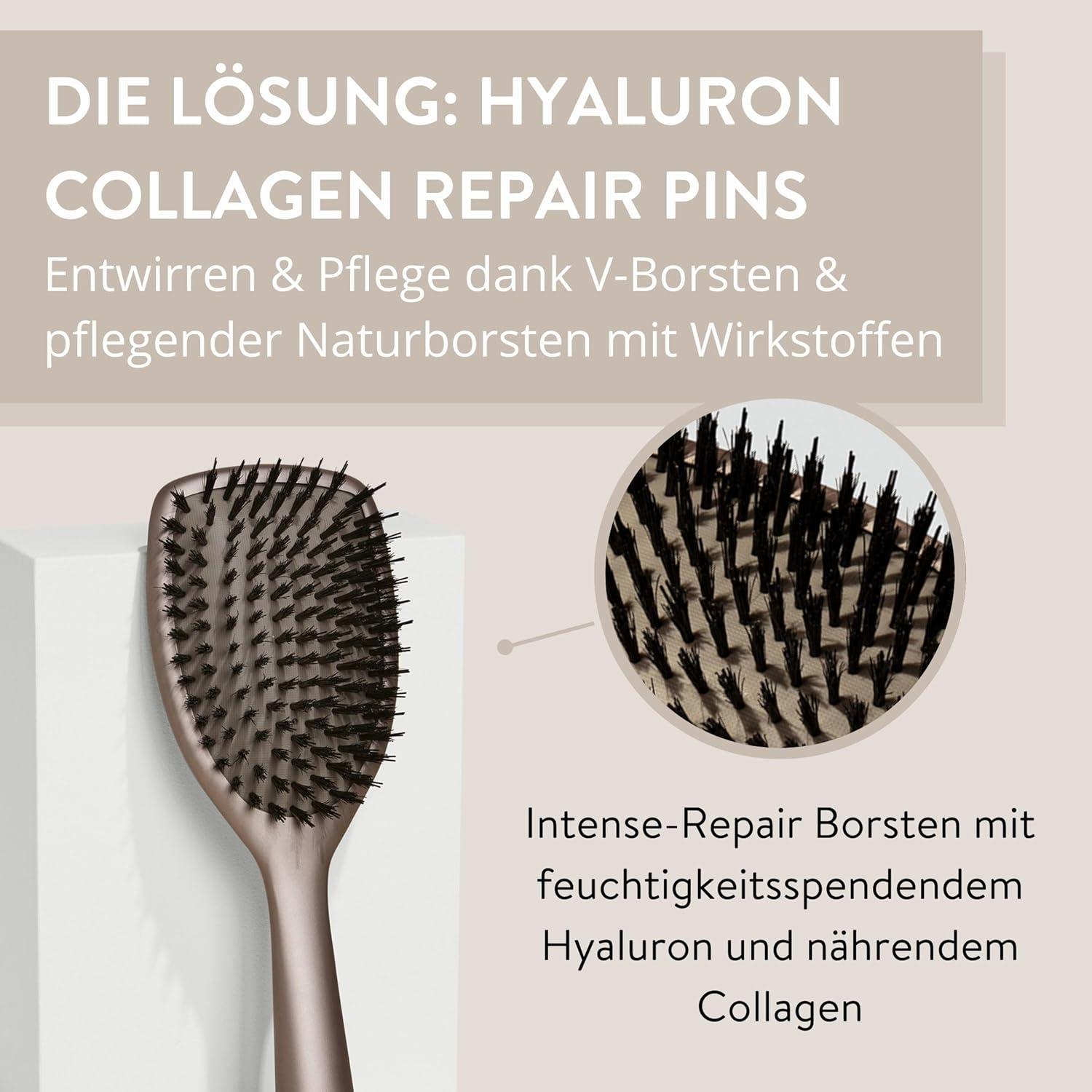 Haarbürste mit Hyaluron und Collagen für glattes Haar - Anti-Frizz Bürste