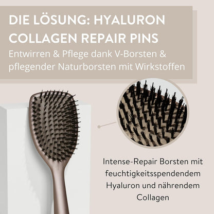 Haarbürste mit Hyaluron und Collagen für glattes Haar - Anti-Frizz Bürste