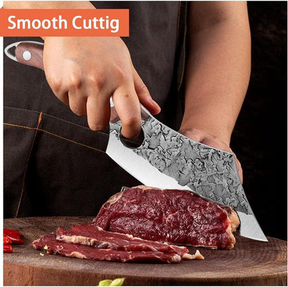 DRAGON RIOT Profi Ausbeinmesser Holzgriff Damastmesser