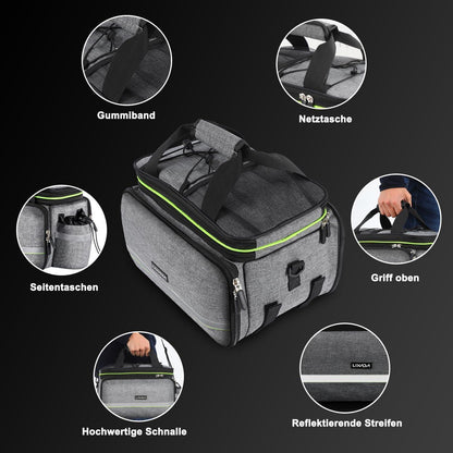 Fahrradtasche Gepäckträger Wasserdicht 20-35L Grau