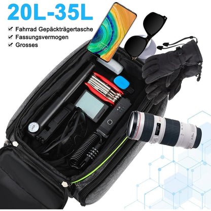 Fahrradtasche Gepäckträger Wasserdicht 20-35L Grau