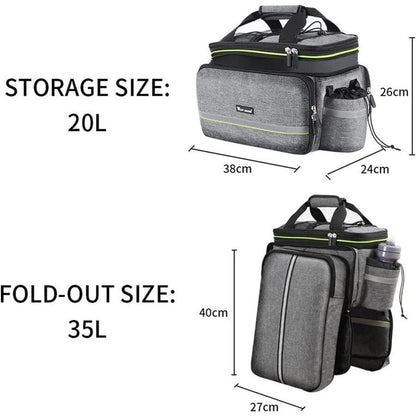 Fahrradtasche Gepäckträger Wasserdicht 20-35L Grau