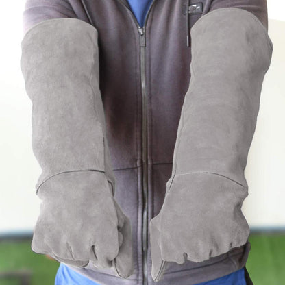 Anti-Biss Kevlar Handschuhe Langärmlig Garten Grau