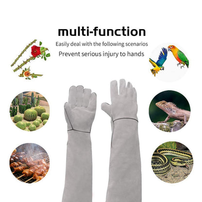 Anti-Biss Kevlar Handschuhe Langärmlig Garten Grau