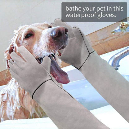 Anti-Biss Kevlar Handschuhe Langärmlig Garten Grau