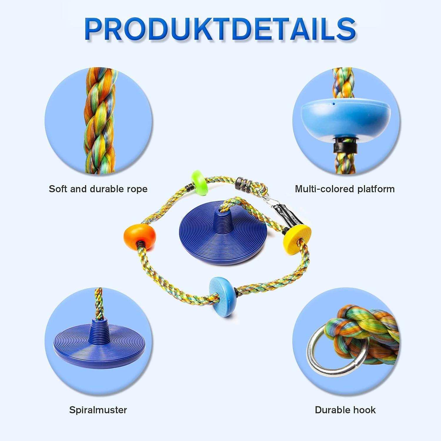 Kletterseil Schaukel Set mit Plattform und Scheibenschaukel