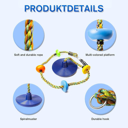 Kletterseil Schaukel Set mit Plattform und Scheibenschaukel