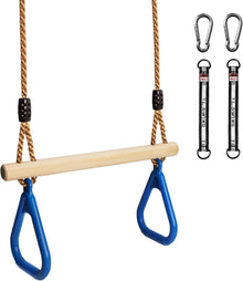Multifunktions Kinderholz Trapeze Schaukel mit Kunststoff Turnringe