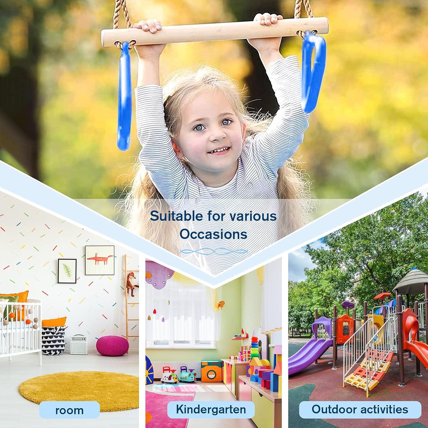 Multifunktions Kinderholz Trapeze Schaukel mit Kunststoff Turnringe