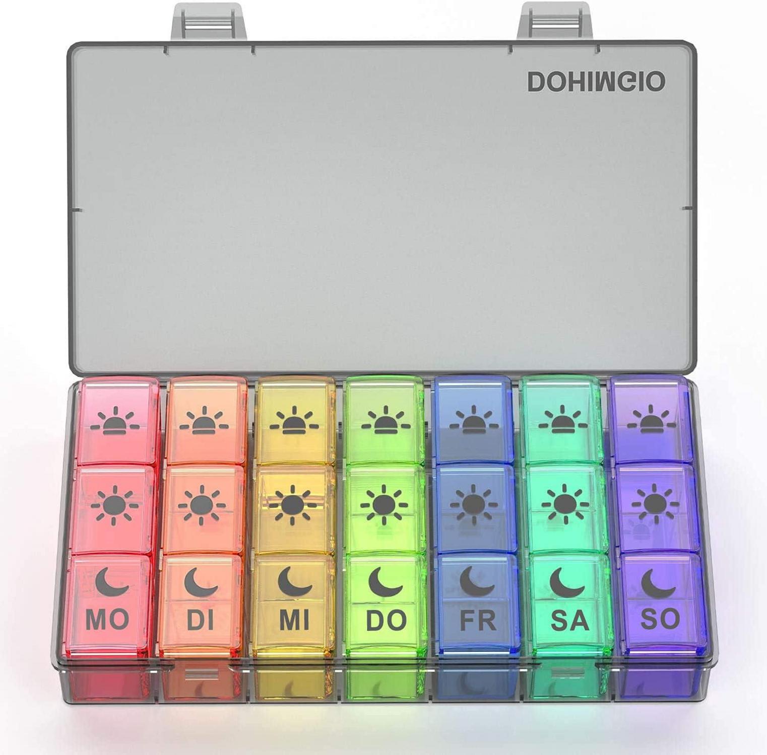 Tablettenbox 7 Tage 3 Fächer Pillendose Morgens Mittags Abends 21