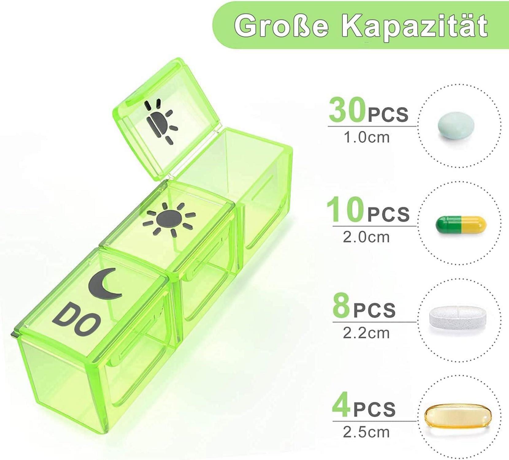 Tablettenbox 7 Tage 3 Fächer Schwarz Medikamentendosierer