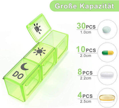 Tablettenbox 7 Tage 3 Fächer Schwarz Medikamentendosierer