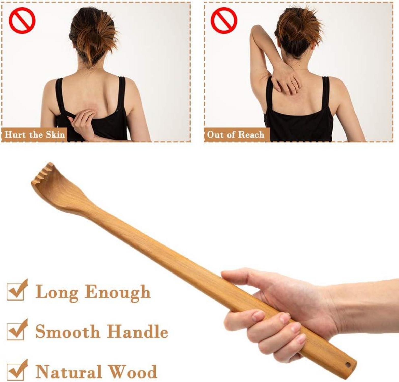 2er Set Holz Rückenkratzer Juckreiz Relief Entspannung Heftig