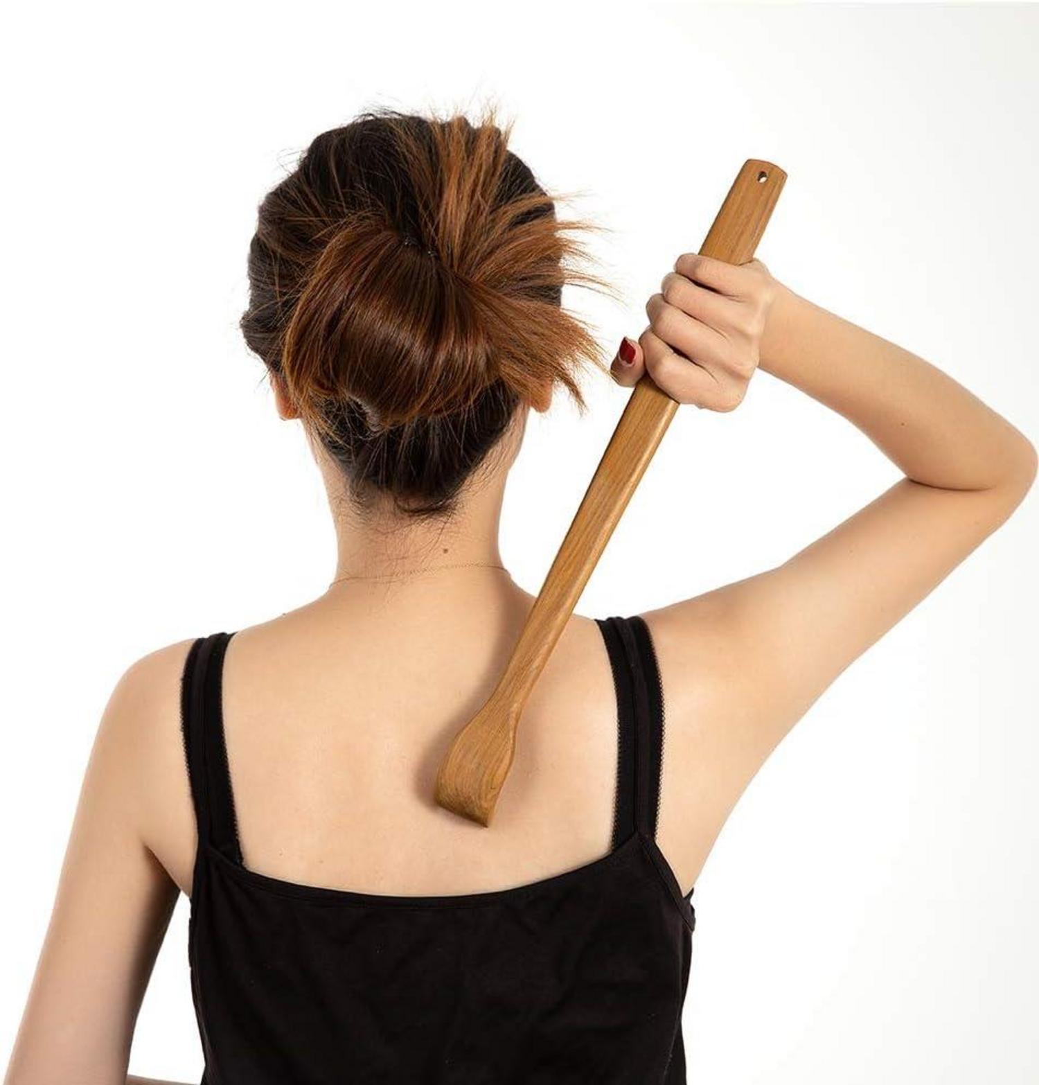 2er Pack Holz Rückenkratzer mit langem Griff - Juckreizlinderung und Körperentspannung