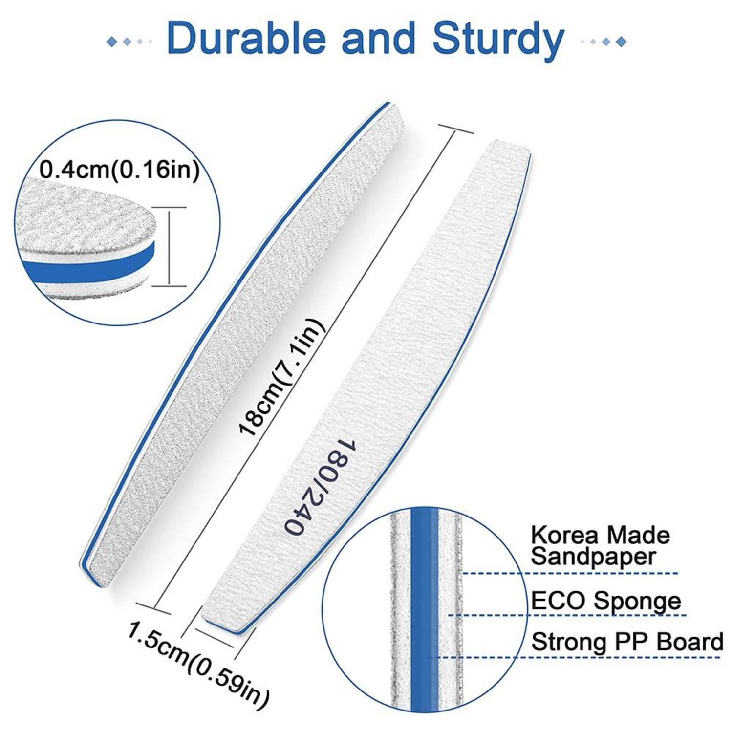 Professionelle Nagelfeile 180/240 Grit (12 Stück) für