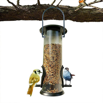 Vogelfutterspender transparente Körner Futtersäule für Balkon und