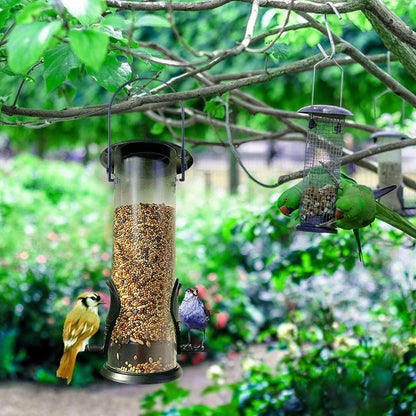 Vogelfutterspender 4er Set Futtersäule transparent für Garten & Balkon