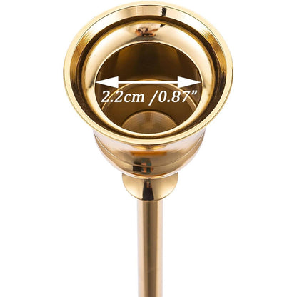 Vintage Kerzenständer Set Metall Gold 3er Stabkerzenhalter