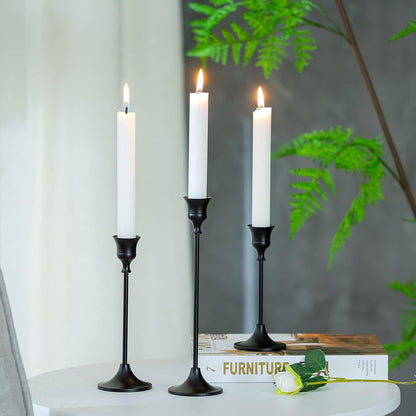 Kerzenständer Set Schwarz Metall Vintage Deko 3er