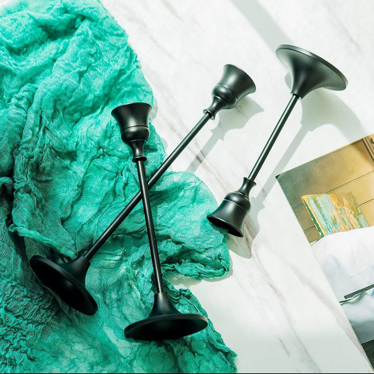 Kerzenständer Metall Schwarz 3er Set Vintage Deko Unterschiedliche