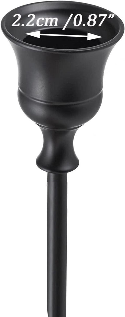 Vintage Metall Kerzenständer Set in Schwarz 3er Größe 15/19/24cm