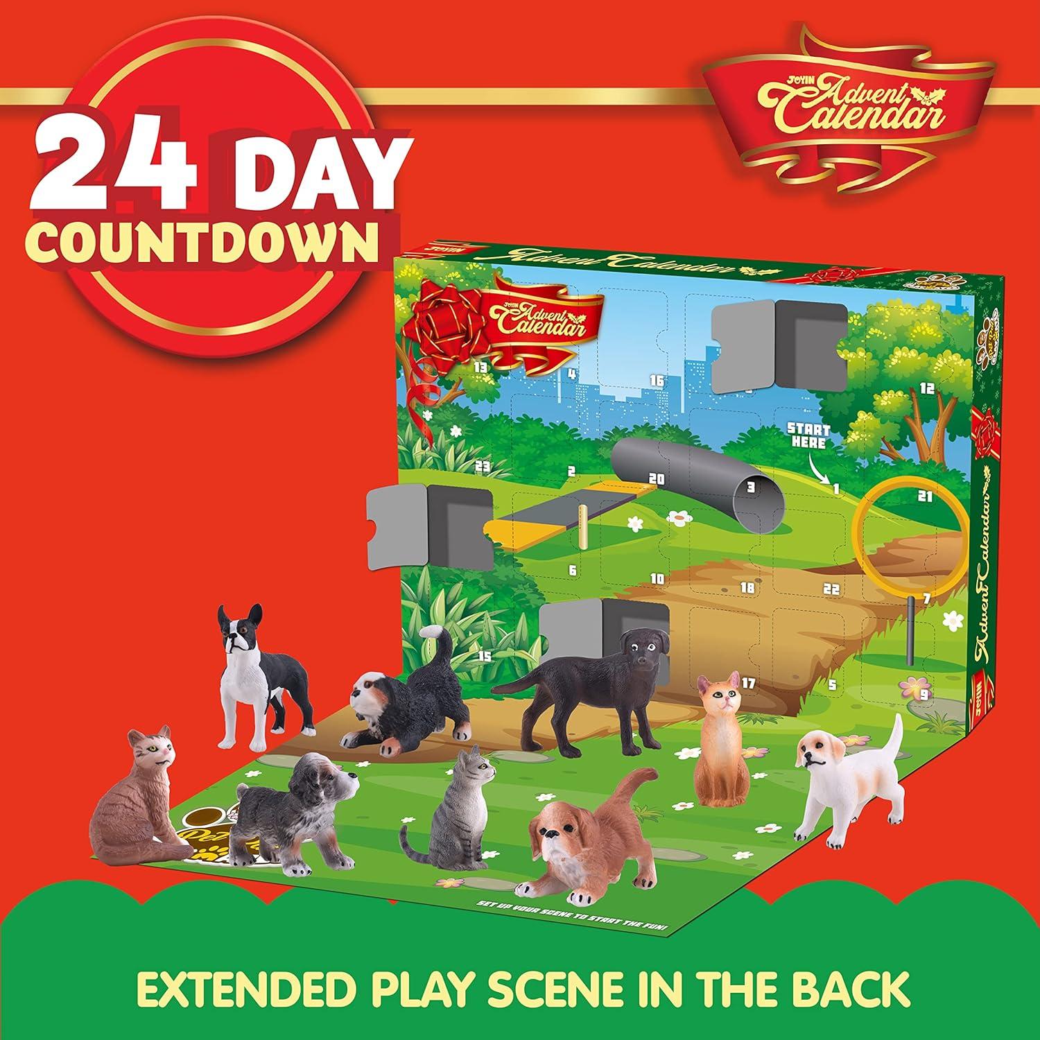 24-tägiger Adventskalender Hund und Katze Actionfiguren, Spielset