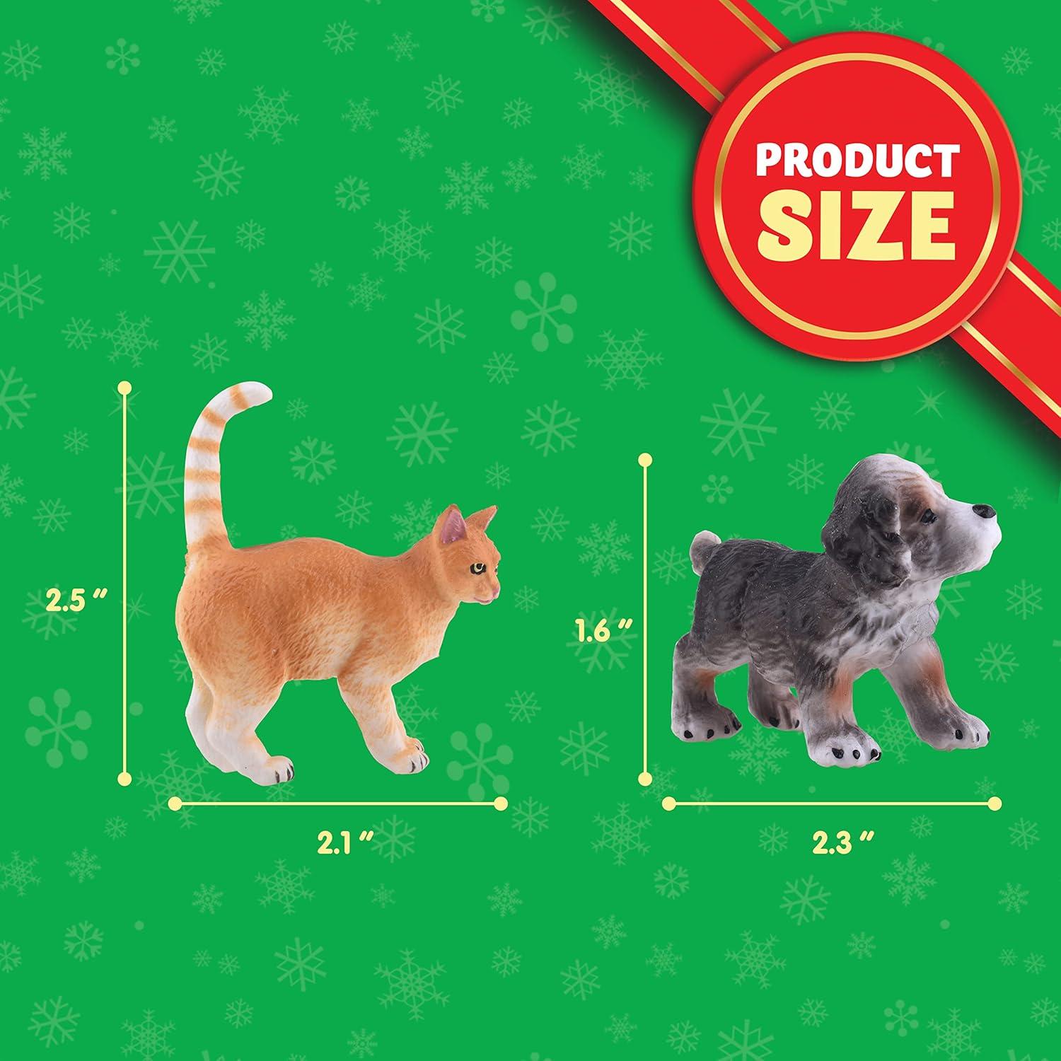 Weihnachts-Adventskalender 2024 mit Hund Katze Tier-Actionfiguren Kinder