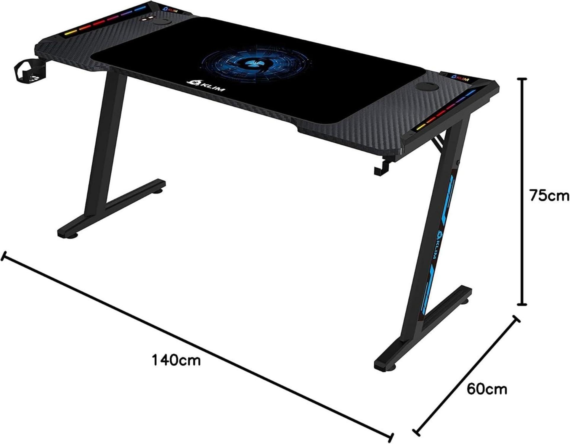 Gaming Schreibtisch KLIM K140 LED 140x60 cm Kabelmanagement