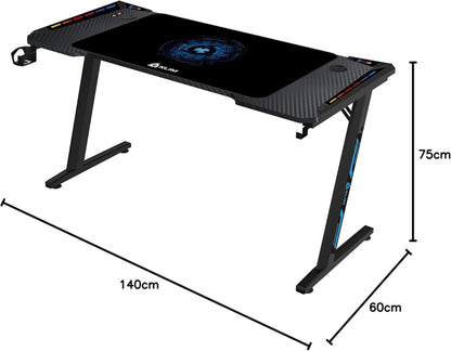 Gaming Schreibtisch KLIM K140 LED 140x60 cm Kabelmanagement