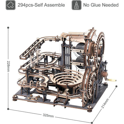 ROKR Kugelbahn Bausatz 3D Holzpuzzle mit 10 Stahlkugeln