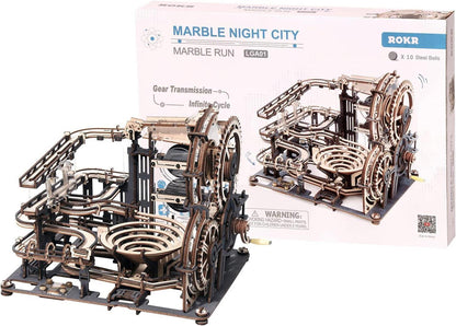 ROKR Kugelbahn Holzpuzzle 3D Bausatz Murmeln Stahlkugeln Kinder Erwachsene