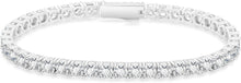 Tennisarmband Damen 14K Weißgold beschichtet Zirkonia Kristall 4mm