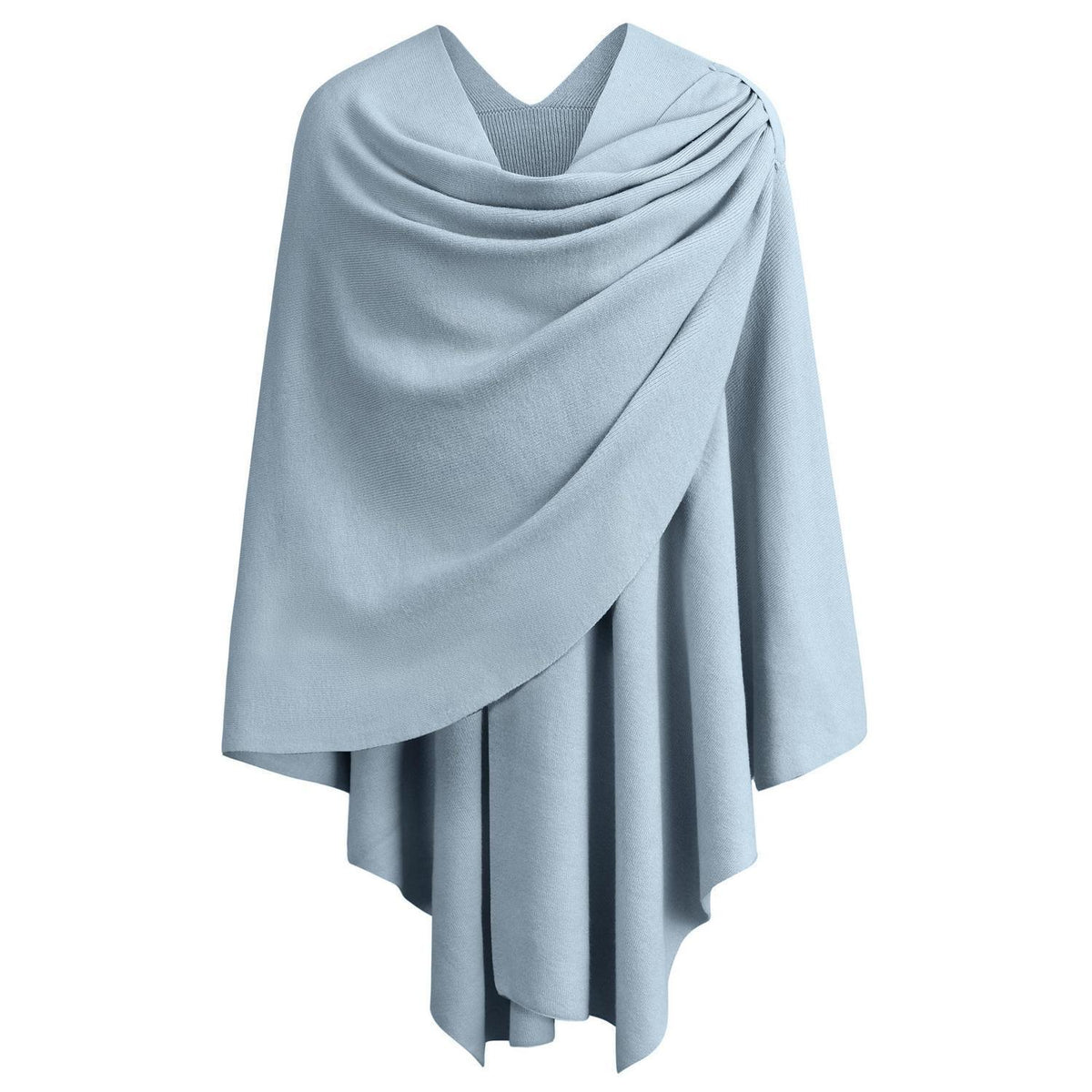 Damen Poncho Schal Strick Cape Blau – Weich & Vielseitig