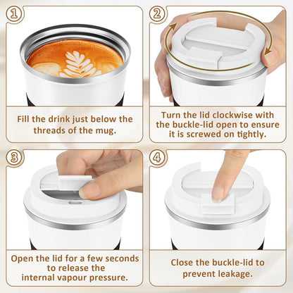 Kaffeebecher to go 380ml Thermobecher Doppelwandig Isolierbecher