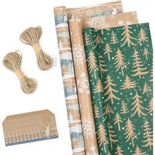 Weihnachtspapierrollen Kraftpapier 3 Rollen 43cm X 3m Blau