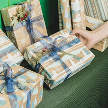 Weihnachtspapierrollen Kraftpapier 3 Rollen 43cm X 3m Blau