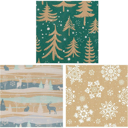 Weihnachtspapierrollen Kraftpapier 3 Rollen 43cm X 3m Blau