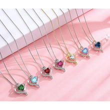 Schmuckset Damen 925 Silber Zirkonia Herz Halskette Ohrringe