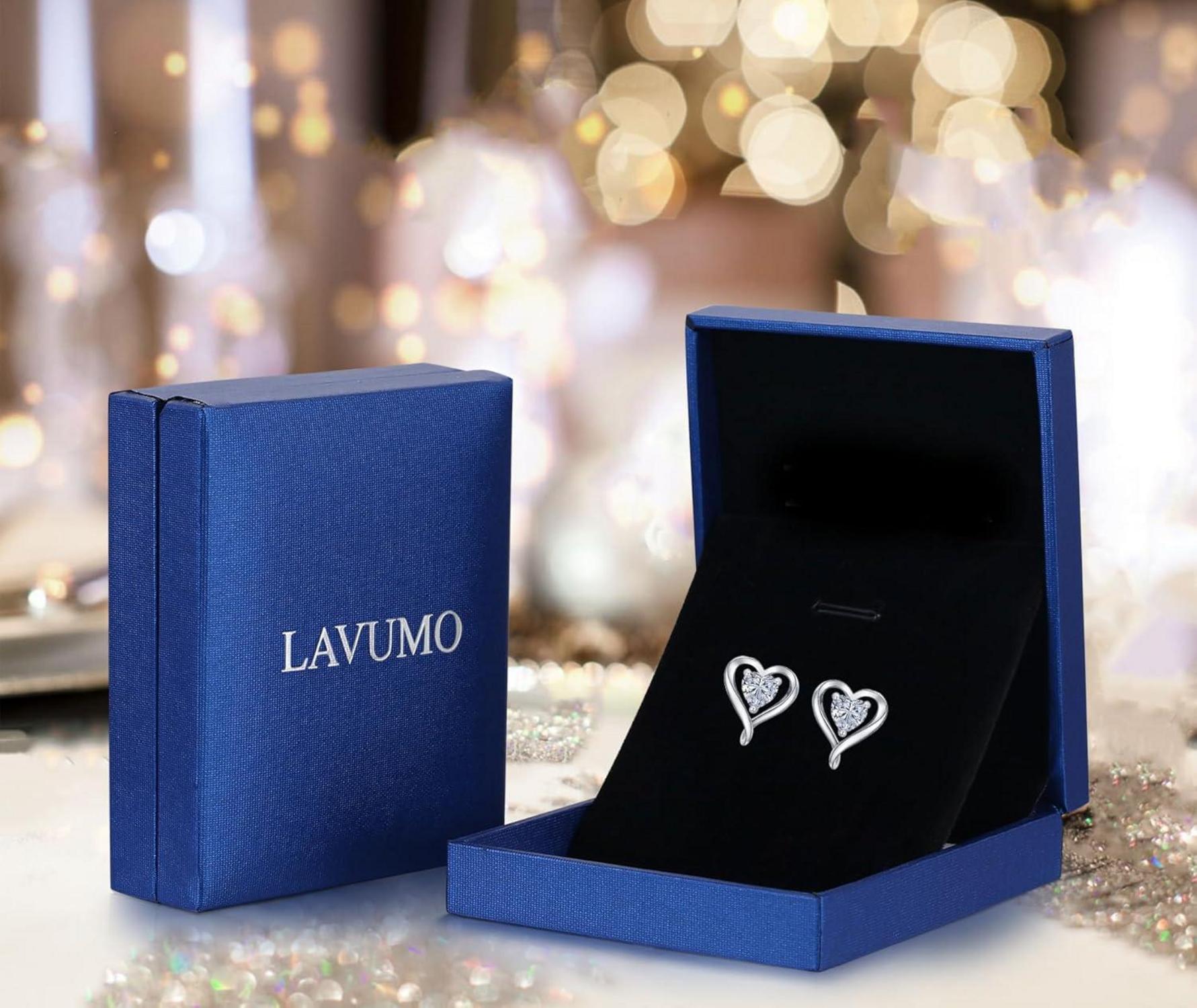 Ohrringe Damen Set 925 Silber Rosegold Herz Zirkonia Geschenke Mutter