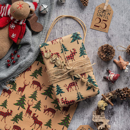 Weihnachtsgeschenkpapier-Set mit Geschenkanhänger und