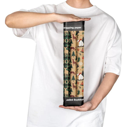 Weihnachtsgeschenkpapier-Set mit Geschenkanhänger und