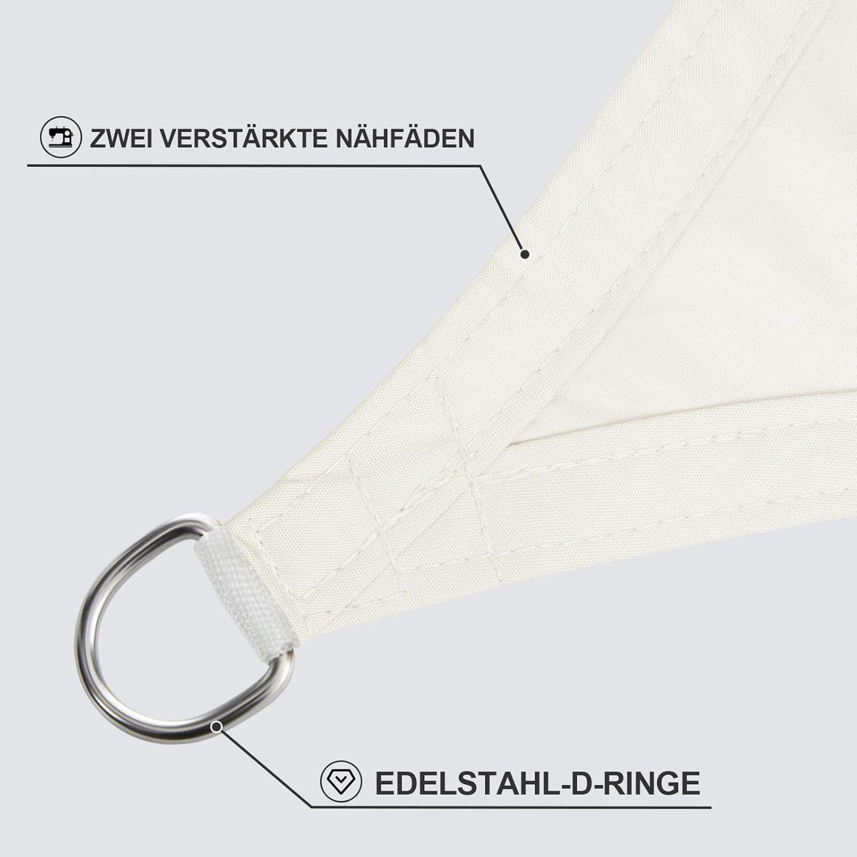 Wasserdichtes Sonnensegel 4x5m Creme mit UV-Schutz