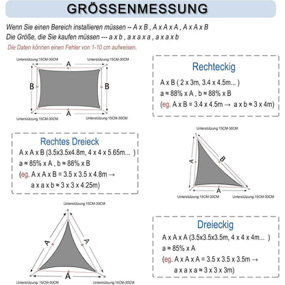 Wasserdichtes Sonnensegel 4x5m Creme mit UV-Schutz