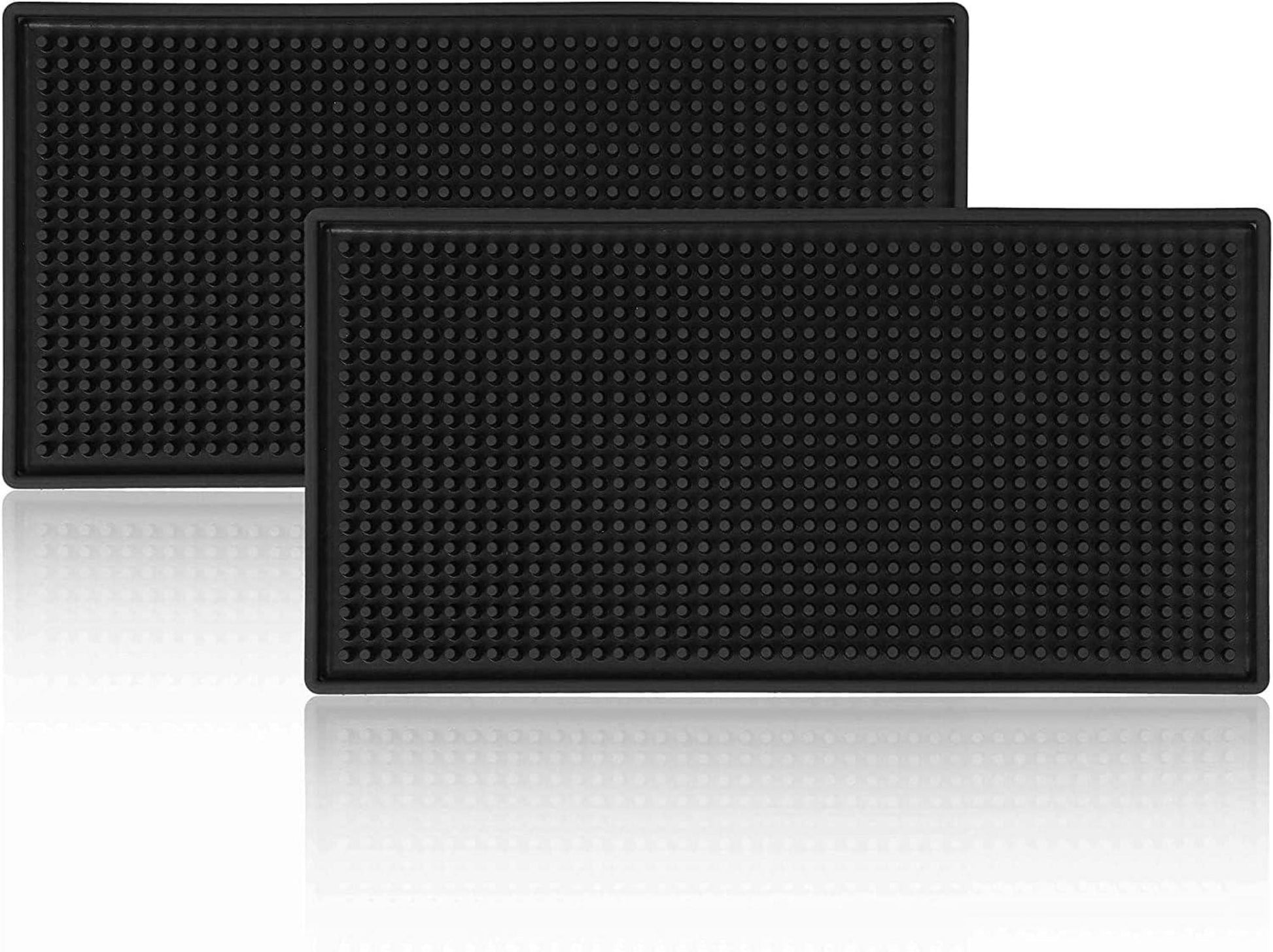 Barmatte 2er-Set 30x15 cm Gummi Schwarz Abtropfmatte Gläser Bar Küche