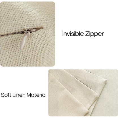 Moderner Leinen Kissenbezug 40x40 cm - Set (4 Stück) Khaki