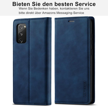 Samsung Galaxy S20 FE Hülle 2023 Leder Flip Case Stand Kartenfach Blau