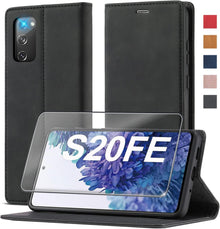 Samsung Galaxy S20 FE Hülle Leder Standfunktion Kartenfach Flip Case