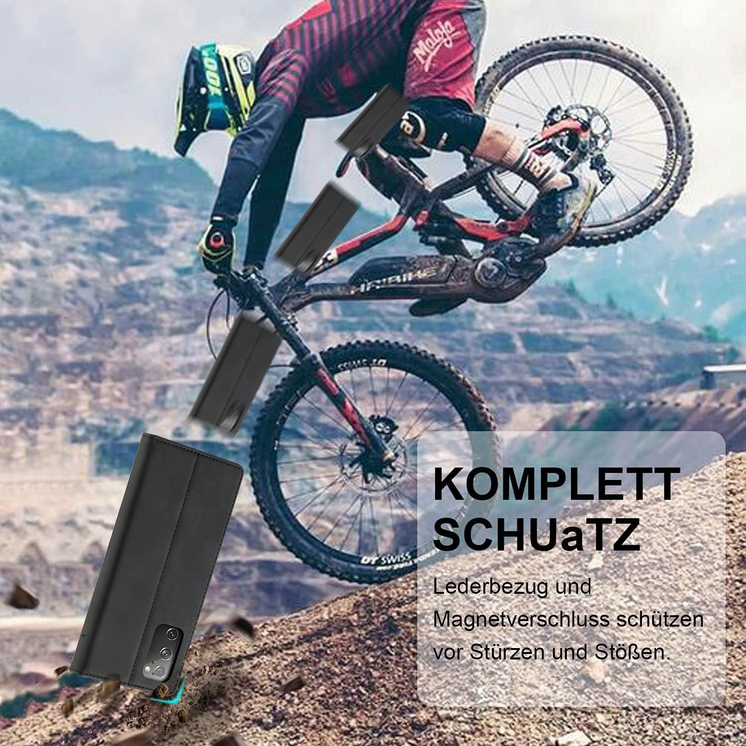 2023 Samsung Galaxy S20 FE Hülle Leder Stand Kartenfächer Schwarz
