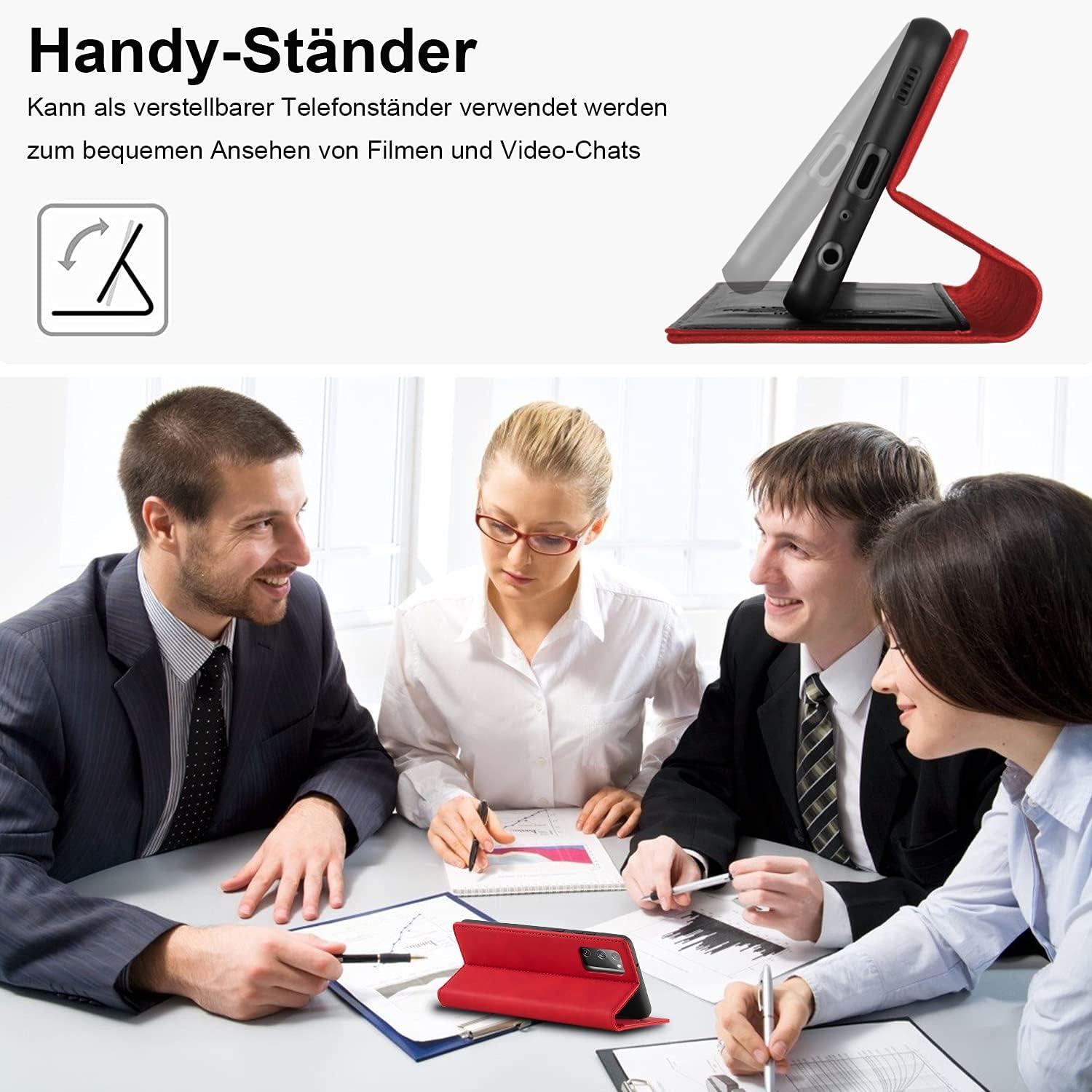 2023 Upgraded S20 FE Handyhülle, Leder Hülle mit Standfunktion